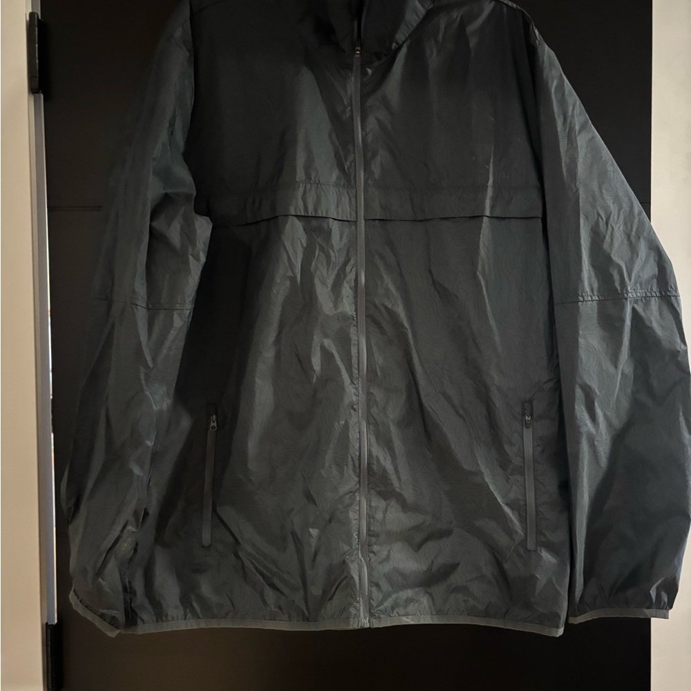 Prana Navy Blue Windbreaker Jacket Water-Resistant Matte Finish